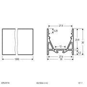 EVN Lichttechnik - Mechanisches Zubehör/Ersatzteile für Leuchten Aluminiumprofil 1m APRUW100