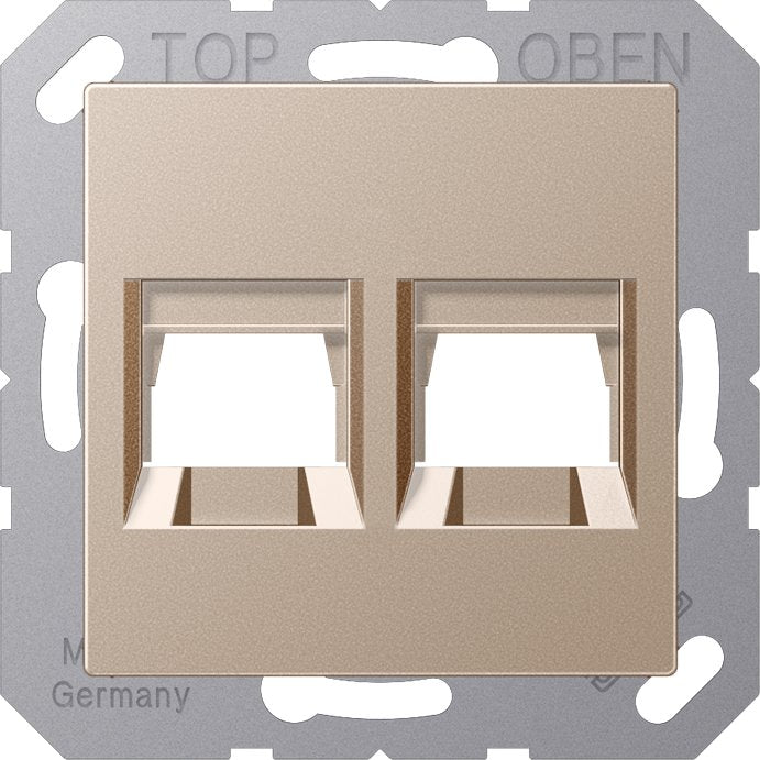 Jung - Einsatz/Abdeckung für Kommunikationstechnik Abdeckung 2-fach A 1569-25 WE CH f.MJ WE TE-connect