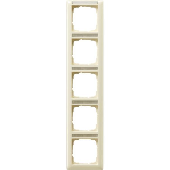 Gira - Abdeckrahmen 5-f.cw gl 111501 Schriftf. senkrecht