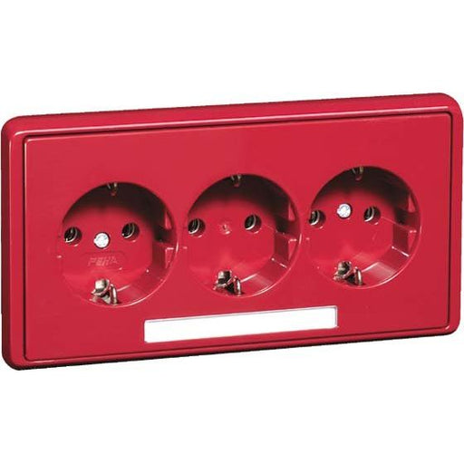 Peha - Schalter-/Steckdosenkombination SCHUKO-Steckdose 3-fach rt D 95.6513.36 NA 16A 250V 2-pol.Bfeld