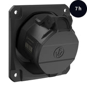 Walther Werke - CEE-Anbausteckdose (IEC 60309) CEE NEO Anbaudose schräg FW532307CC 32A 3P 7h IP54