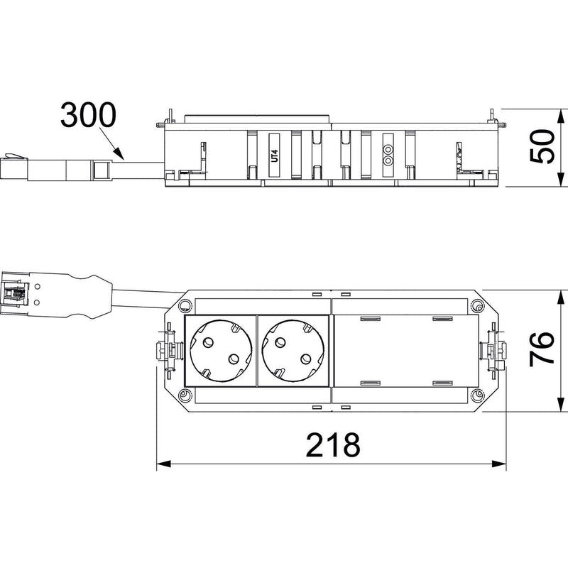 OBO Bettermann - Gerätebecher/Geräteträger für Unterflursystem Universalträger connect UTC4 W OR2 208x76x45
