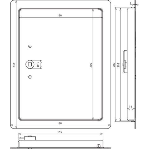 DEHN - Zubehör/Ersatzteile für Erdung und Blitzschutz Revisionstür RTUP230X180VKSSTTZN St/tZn