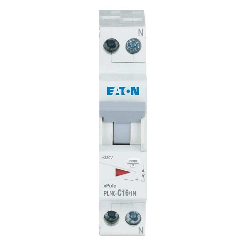Eaton - Leitungsschutzschalter PLN6-C16/1N-DE 16A, 1p+N,Steckkl. C − 12 Stück