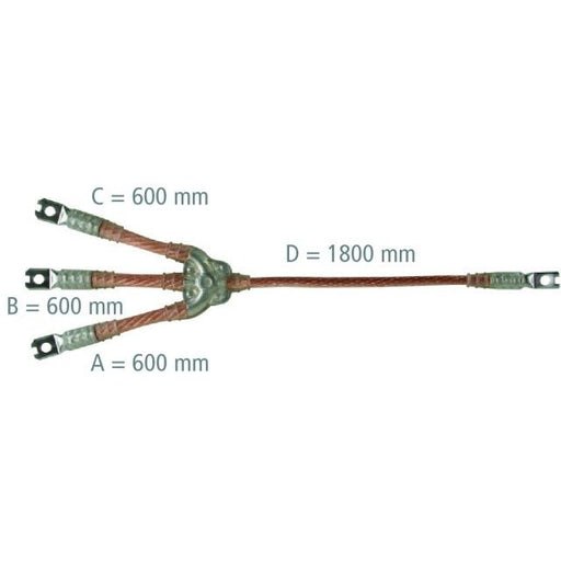 DEHN - Erdungs- und Kurzschließvorrichtung Erdungs-u. Kurzschließseil EKV3+0 150 R V11E77B 3-polig, 150qmm
