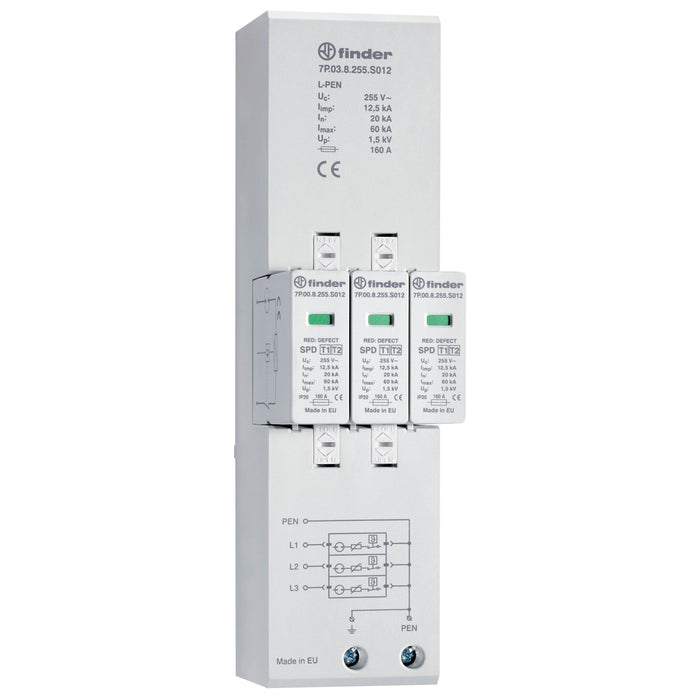 Finder - Blitzstromableiter für Energietechnik Kombiableiter 7P.03.8.255.S012  − 1 Stück
