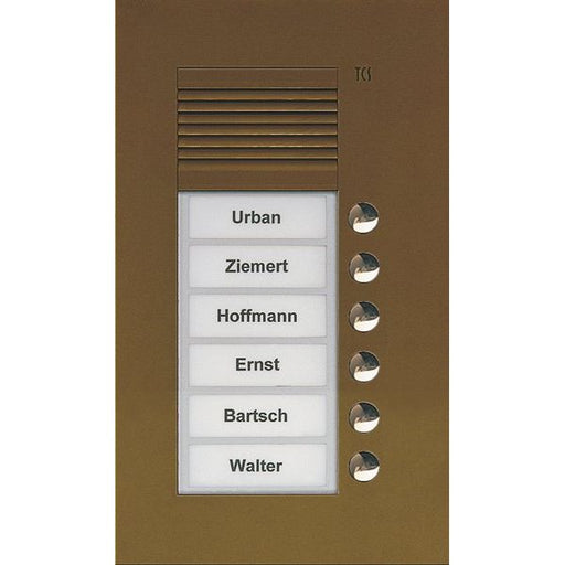 TCS Tür Control - Türstation für Türkommunikation Audio Außenstation PUK 6 PUK06/1-EB Tasten 1spaltig UP b