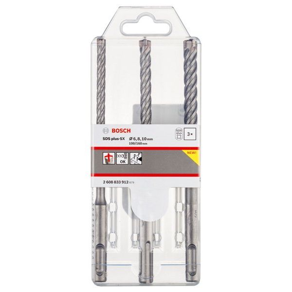 Bosch - Bohrer-Set PRO SDS plus-5X 2608833912VE(3) Hammerbohrer-Set − 10 Packung