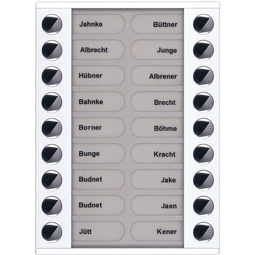 TCS Tür Control - Montageelement für Türstation Audioaußenstation 2-reihig PET18-WS/04 Erw.18 Tasten AP ws