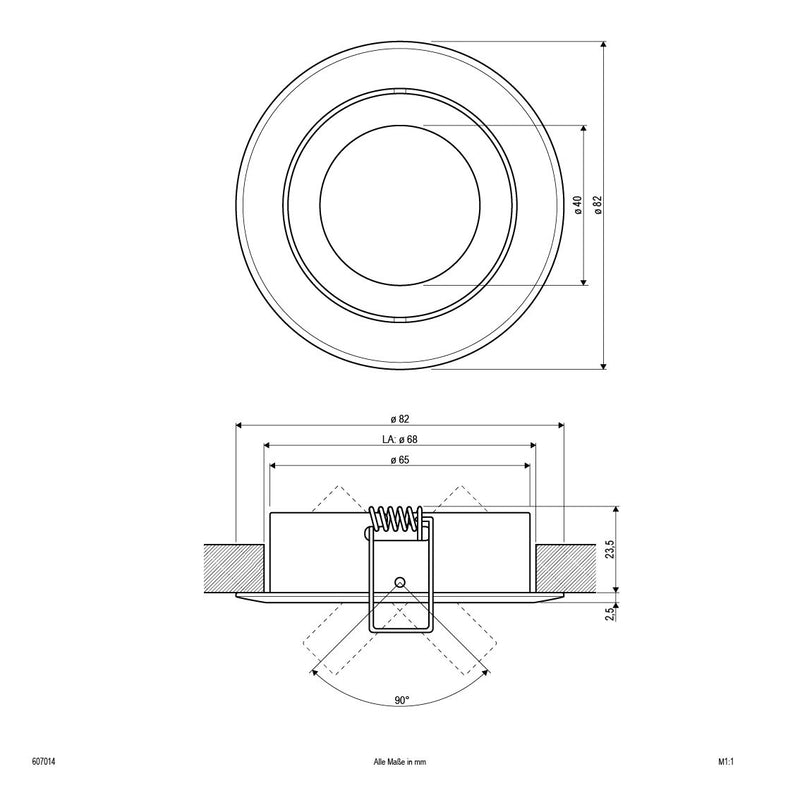 EVN Lichttechnik - Downlight/Strahler/Flutlicht NV-Einbauleuchte 607014 schwenkbar
