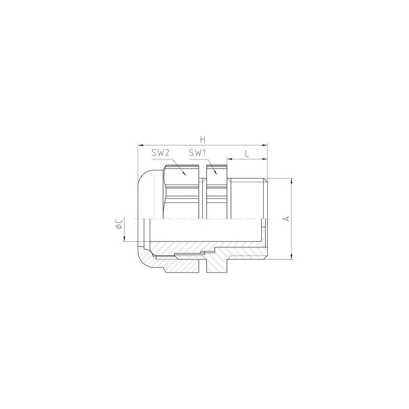 Jacob - Kabelverschraubung 18M250913 T UNI-DICHT M25X1.5 − 50 Stück