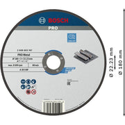 Bosch - Trenn-/Schleifscheibe PRO Metal Trennscheibe, 2608603167 180 x 3 x 22.23 mm