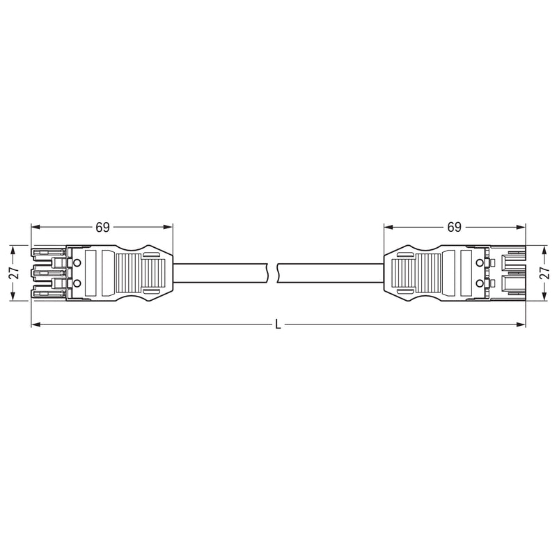WAGO - Konfektionierte Leitung für steckbare Gebäudeinstallation konfekt.Verbindungsleitung 771-9273/016-405 B2ca,Buchse Stecker