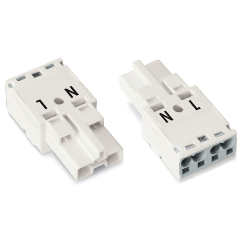 WAGO - Steckverbinder für steckbare Gebäudeinstallation Stecker 2-polig 770-232 Kod. A,weiß − 100 Stück