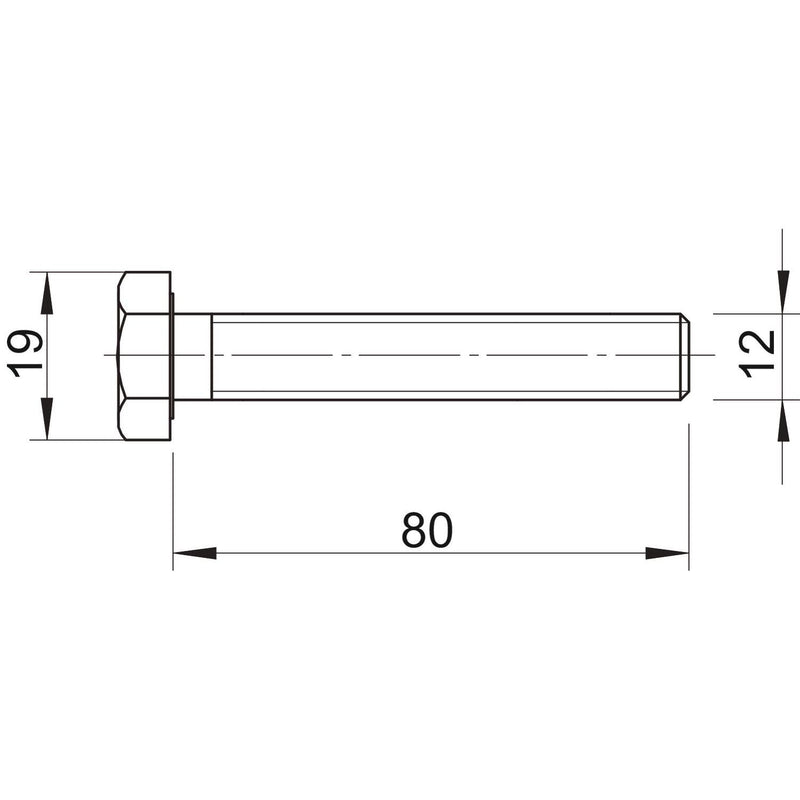 OBO Bettermann - Maschinenschraube/Bolzen Sechskantschraube SKS M12x80 ZL − 50 Stück