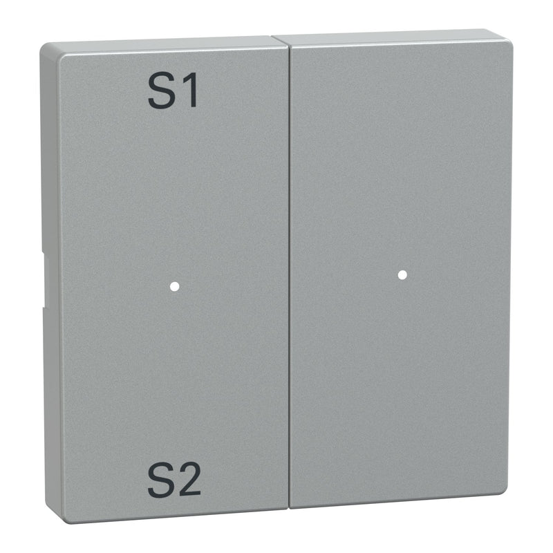 Merten - Abdeckung/Bedienelement für Installationsschalterprogramme Wippe alu MEG5226-0460 2f,(Szene1/2,blank)