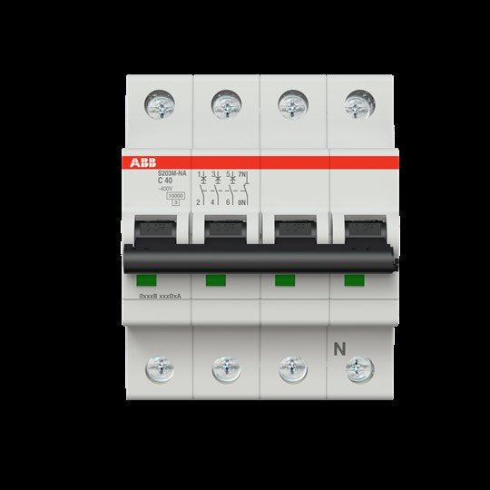 ABB Stotz S&J - Leitungsschutzschalter Sicherungsautomat S203M-C40NA 10kA 40A C 3p+N (4p)