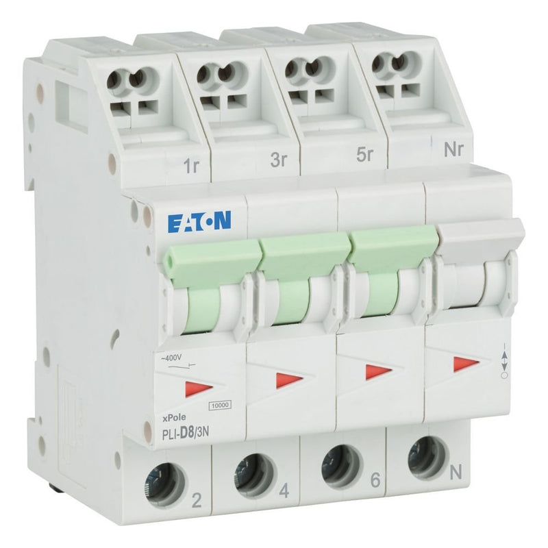 Eaton - Leitungsschutzschalter PLI-D8/3N D 8A, 3p+N Steckkl