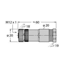 Turck - Rundsteckverbinder, feldkonfektionierbar (Industriesteckverbinder) Steckverbinder VBB8141-0 konfektionierbar