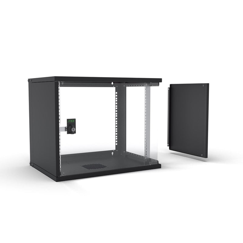Enoc - Netzwerkgehäuse 19" Basic Wandschrank W3 9-4-S 9HE, 400mm Tief, sw