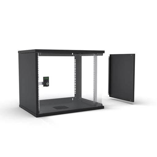Enoc - Netzwerkgehäuse 19" Basic Wandschrank W3 9-4-S 9HE, 400mm Tief, sw