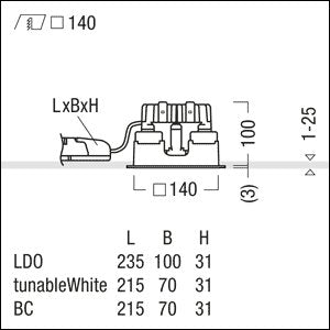 Zumtobel Group - Downlight/Strahler/Flutlicht LED-Einbauleuchte P-INF Q #60818228 3000K