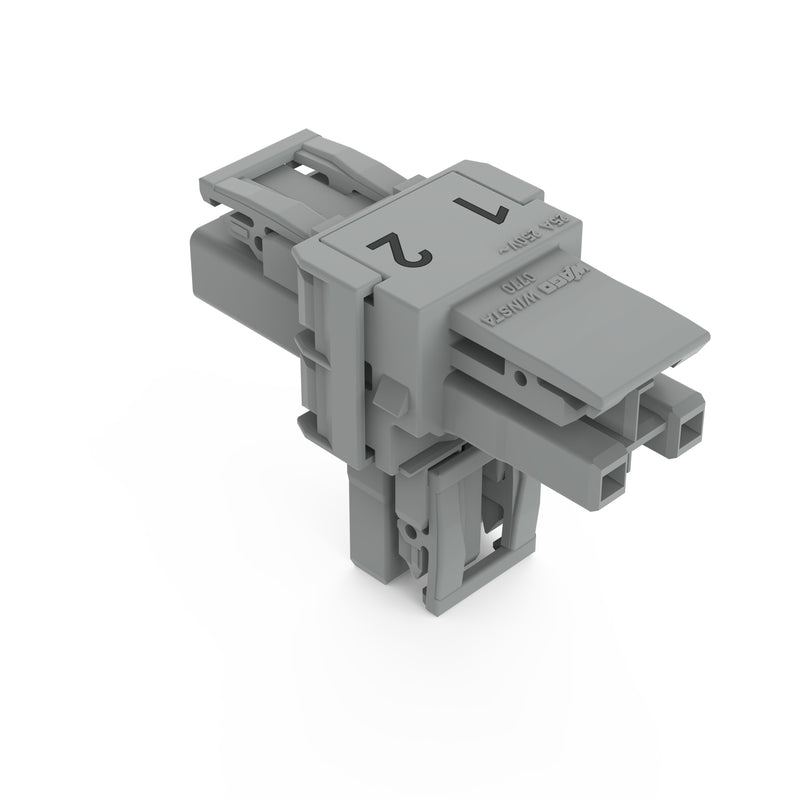 WAGO - Kompaktverteiler für steckbare Gebäudeinstallation T-Verteiler 2-polig 770-1701 Kod. B,grau − 50 Stück