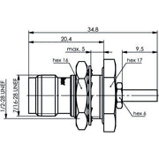 Telegärtner - Koax-Steckverbinder TNC-Einbaubuchse 50Ohm 100023794 cr/cr, G3 (RG178B/U)