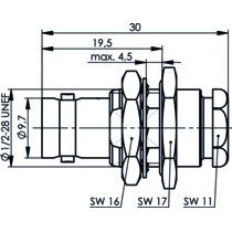 Telegärtner - Koax-Steckverbinder BNC-Kabeleinbaubuchse 100023371 50Ohm