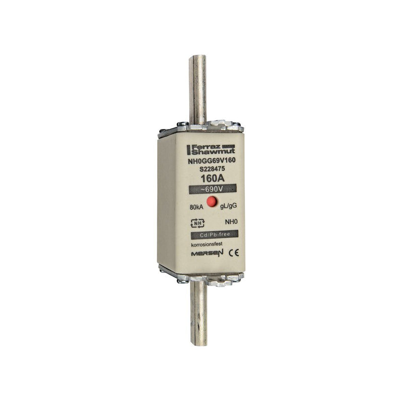 Mersen - Messersicherung NH-Sicherungseinsatz SF NH0GG69V160 Gr.0 gG 160A/690V KM − 3 Stück