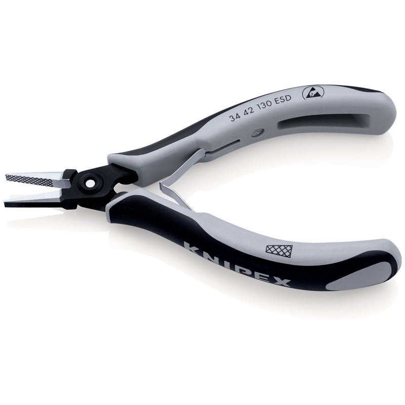 Knipex - Flachzange Präz.-Elektron.-Greifzange 34 42 130 ESD 130mm