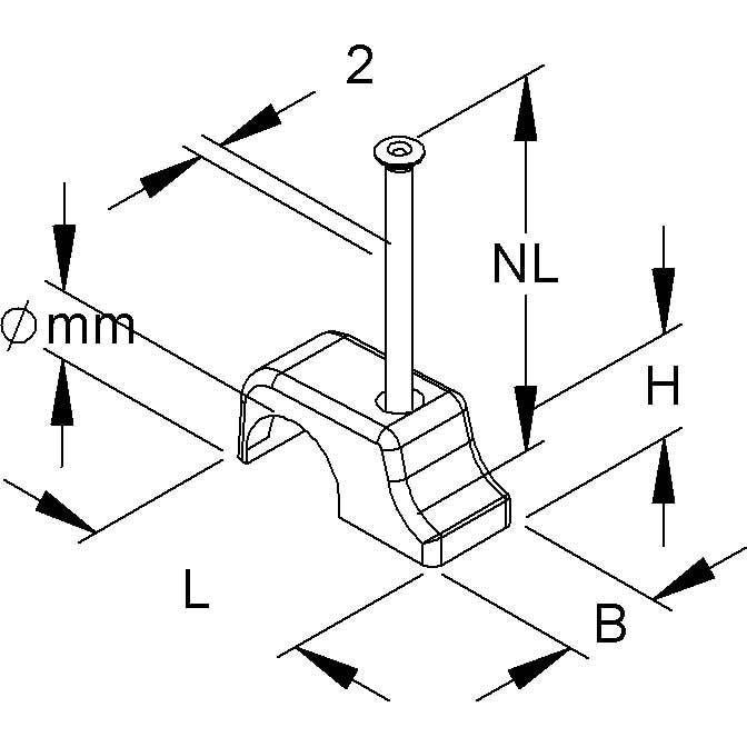 HKL - Nagelschelle (für Kabel) BI-Top-Nagelschelle 2566/35 − 100 Stück