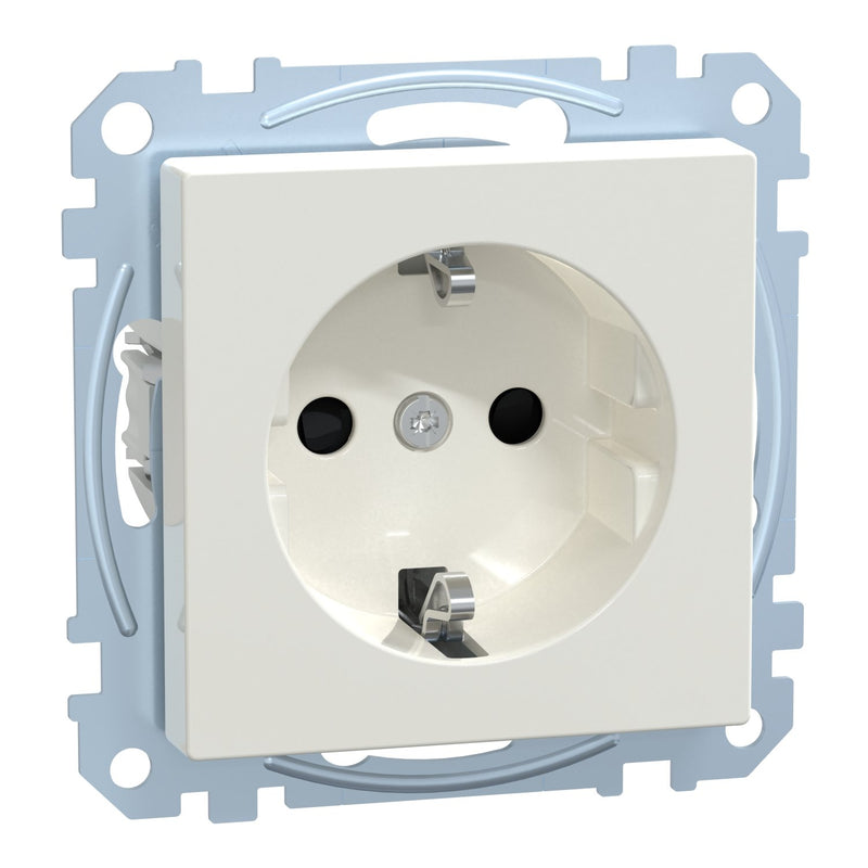 Merten - Steckdose SCHUKO-Steckdose pws/gl MEG2300-0319 mit Steckklemme