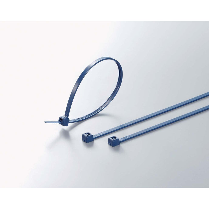 HellermannTyton - Kabelbinder detektierbar MCTS300-PA66SS-BU-C1 metallhaltig,301x4,8 − 100 Stück