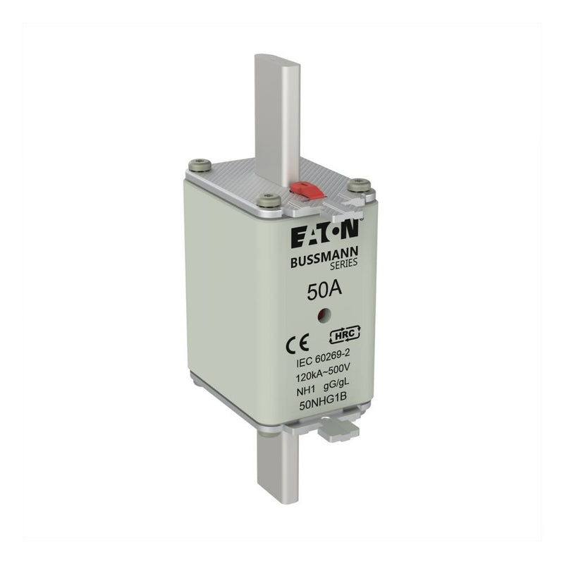 Eaton - Messersicherung Sicherungseinsatz Nieders. NH FUSE 50#50NHG1B 50A AC 500V 120kA − 3 Stück
