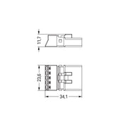 WAGO - Steckverbinder für steckbare Gebäudeinstallation Stecker 5-polig 890-295/082-000 pink − 50 Stück