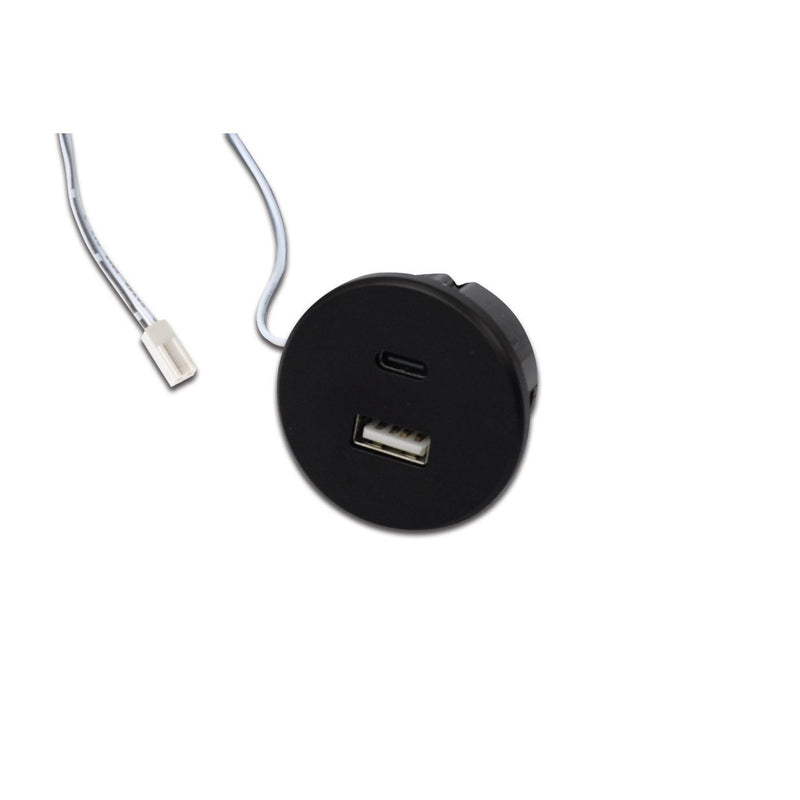 Hera - USB-Spannungsversorgung USB-A + USB-C Steckdose 21700101103 schwarz