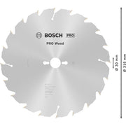 Bosch - Kreissägeblatt PRO Wood Kreissägeblatt, 2608640701 315 x 3,2 x 30 mm