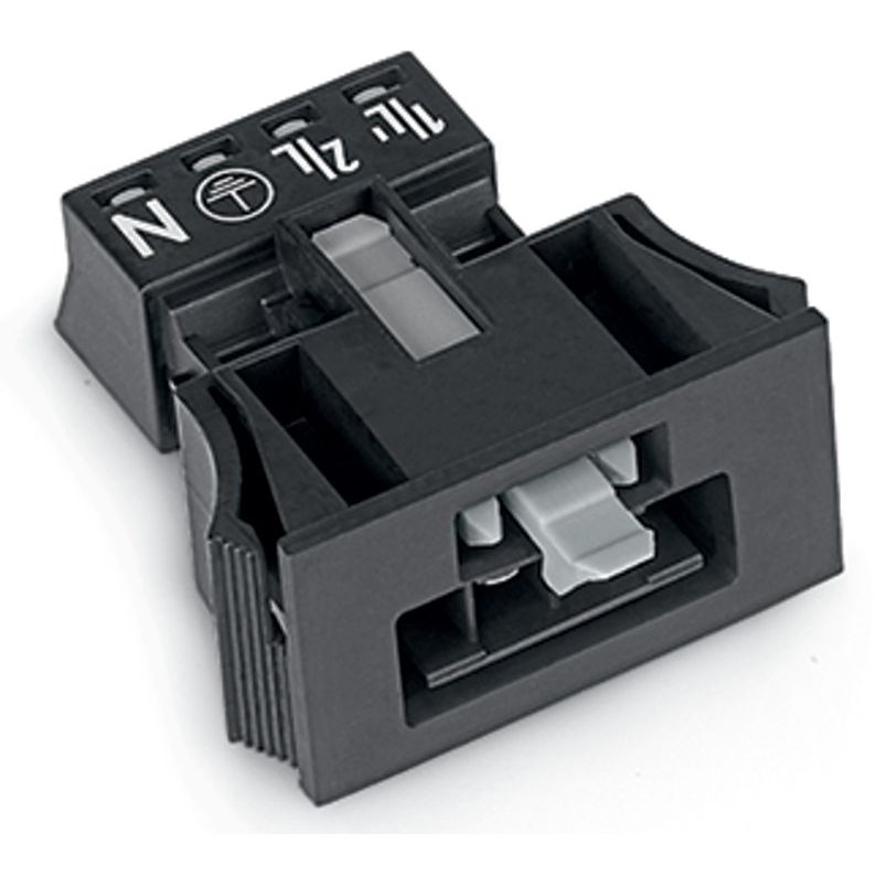 WAGO - Geräteanschluss für steckbare Gebäudeinstallation Snap-In-Stecker 890-714 4-polig,Kod. A,sw − 50 Stück