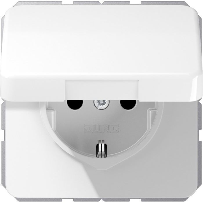 Jung - Steckdose SCHUKO-Steckdose 16A 250V CD 1520 NBFKL WW Klappdeckel