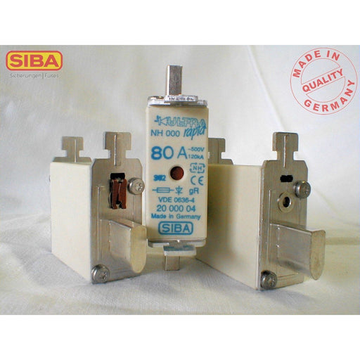 Siba - Messersicherung NH-Sicherungseinsatz 2000004.10 10A URM NH000 500V − 3 Stück by Siba
