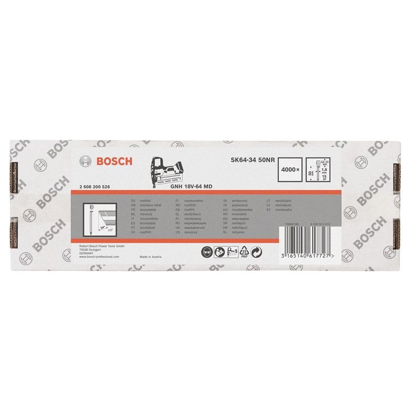 Bosch - Zubehör und Werkzeuge für Druckluft DA Senkkopf-Stift, SK64-34 2608200526 50NR 1,8mm 50mm