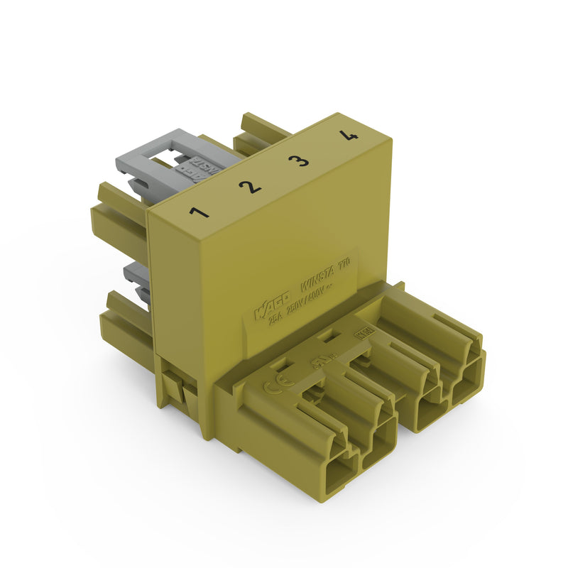 WAGO - Kompaktverteiler für steckbare Gebäudeinstallation h-Verteiler 4-polig 770-1682 Kod. B,hellgrün − 50 Stück
