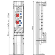 GSAB Elektrotechnik - Anschlussschrank Poller 36P1700KLSL00Sy32S HxD: 1811x360