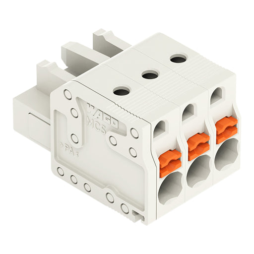 WAGO - Kabelsteckverbinder für Leiterplattensteckverbinder Federleiste 2721-103/026-000 3pol., 5mm, l-grau − 100 Stück