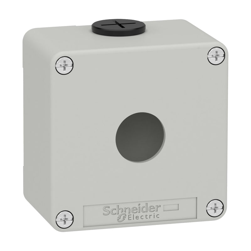 Schneider Electric - Gehäuse für Befehls- und Meldegeräte Leergehäuse XAP, Metall XAPD1201 grau, für 1x22mm
