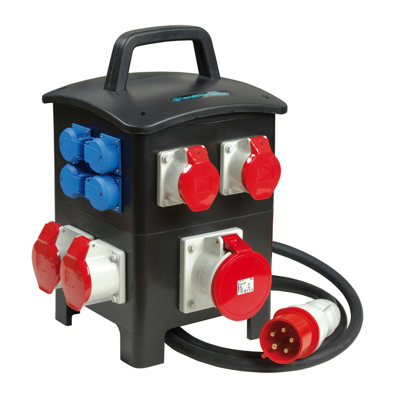 Walther Werke - CEE-Steckdosen-Kombination (IEC 60309) Vollgummiverteiler 6495411 tragbar, schwarz