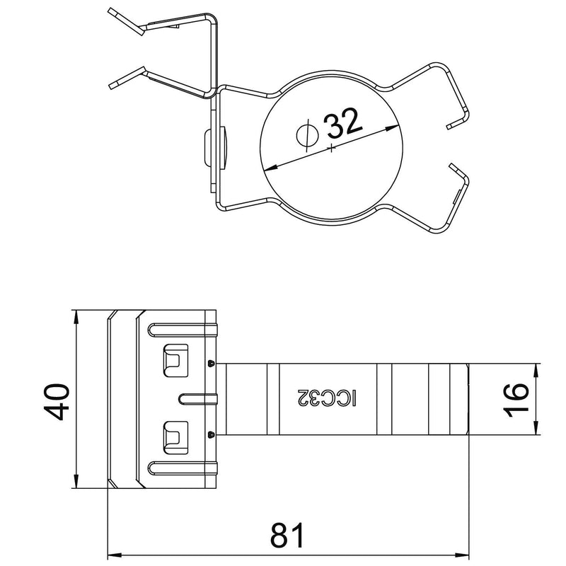 OBO Bettermann - Befestigungsklammer Trägerklammer SCHPC 10-15 D32 m.Rohraufna. 30-32mm − 50 Stück