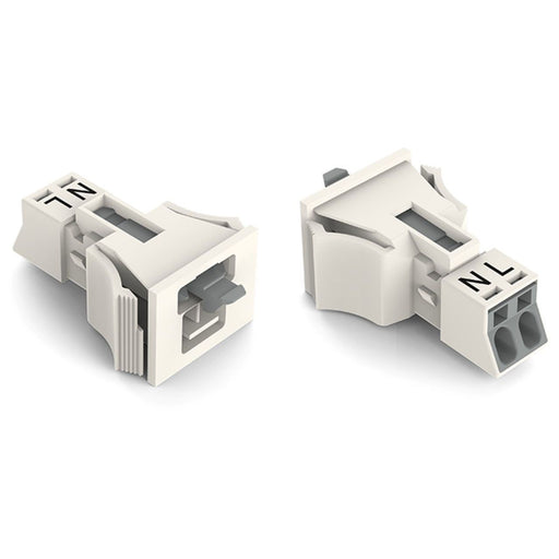 WAGO - Geräteanschluss für steckbare Gebäudeinstallation Snap-In-Stecker 890-732 2-polig,Kod. A,weiß − 50 Stück