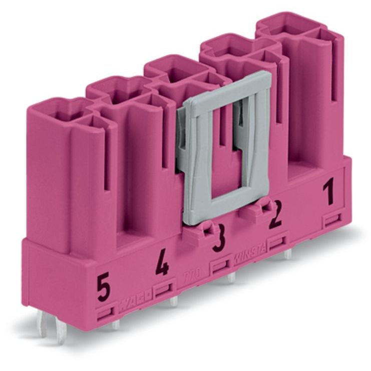 WAGO - Leiterplattensteckverbinder Stecker für Leiterplatten 770-895 5-polig,pink − 50 Stück